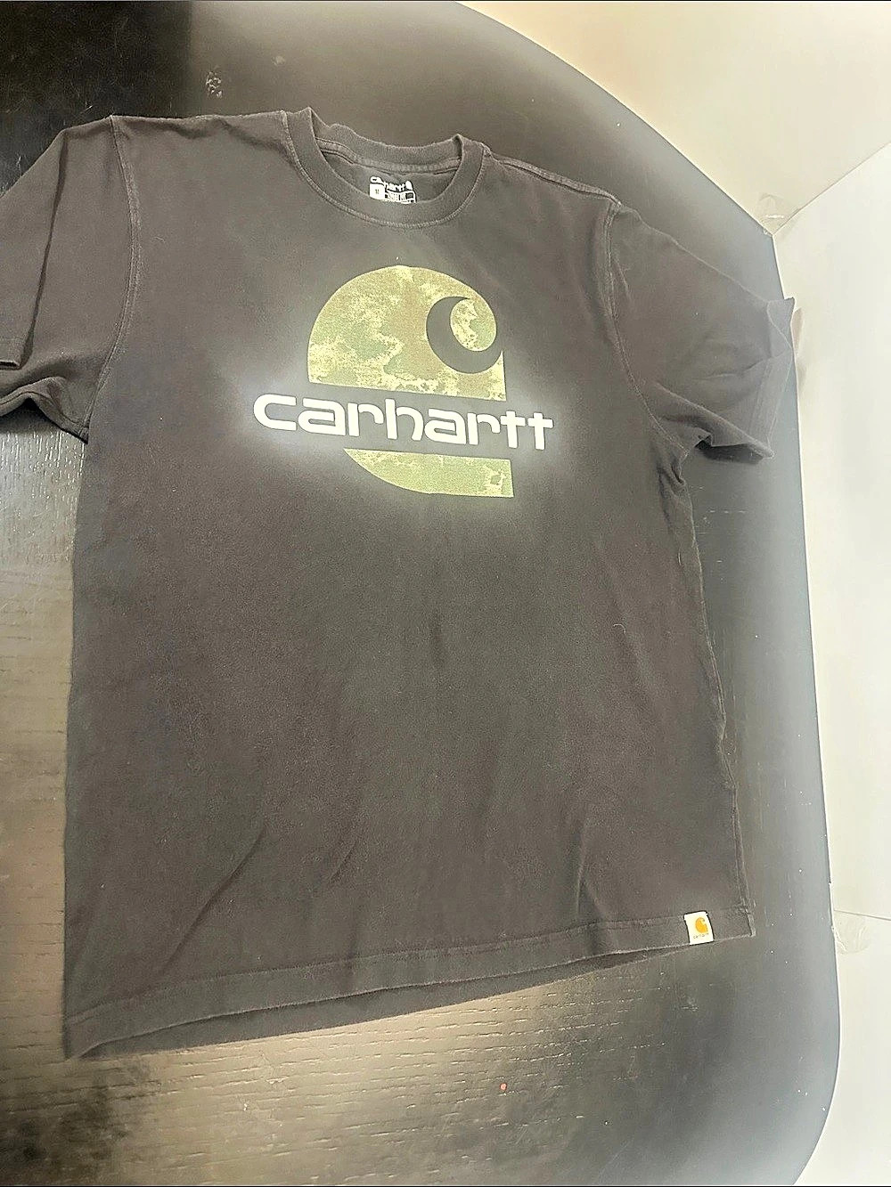 Carhartt Loose Fit Camo Logo Graphic T-Shirt Black Medium